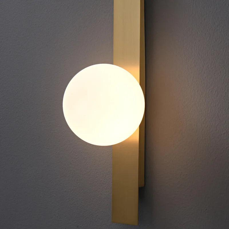 Lámpara de pared LED de cobre nórdico moderna