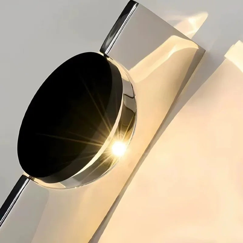 Modern Minimalist Stainless Steel Rotating Wall Lamp
