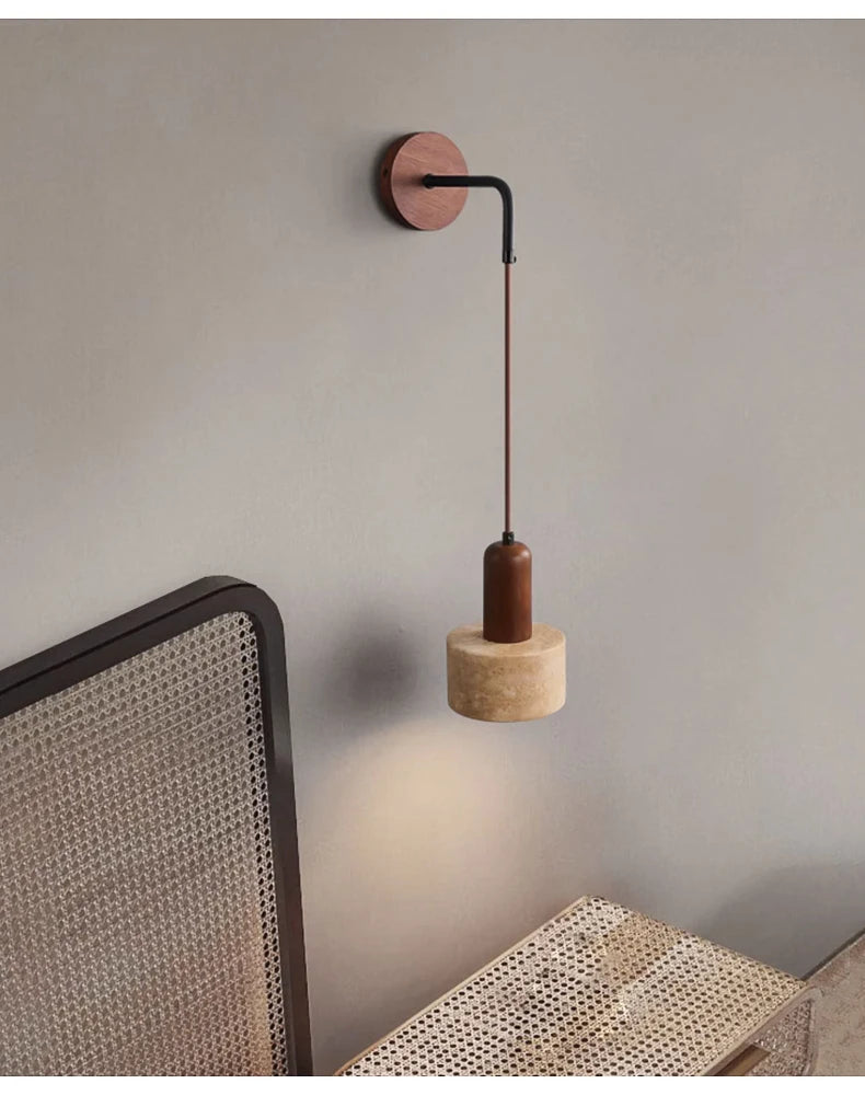 Natural Yellow Marble LED Wall Lamp