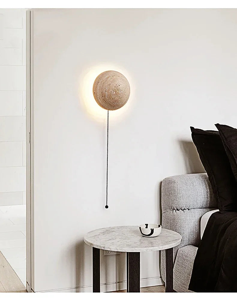 Modern Travertine Limestone Wall Lamp