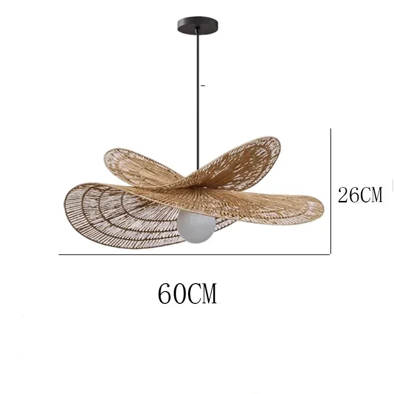 Wabi-Sabi Style Hand-Woven Rattan Pendant Light