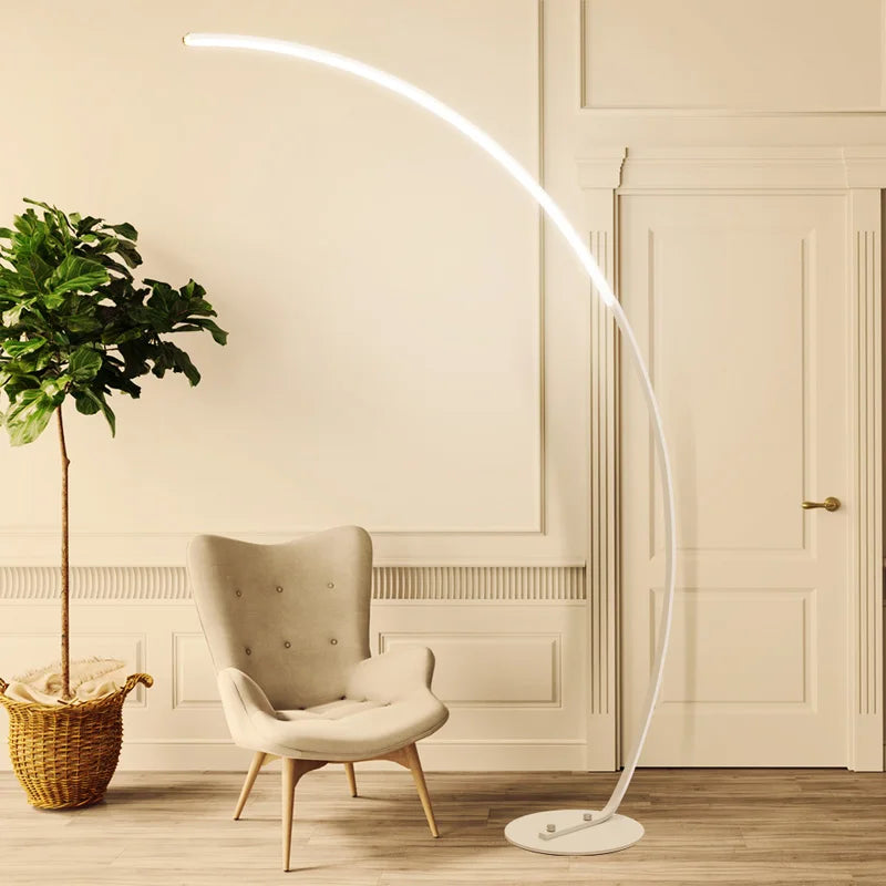 C-Shaped Dimmable LED Floor Lamp with Remote Control