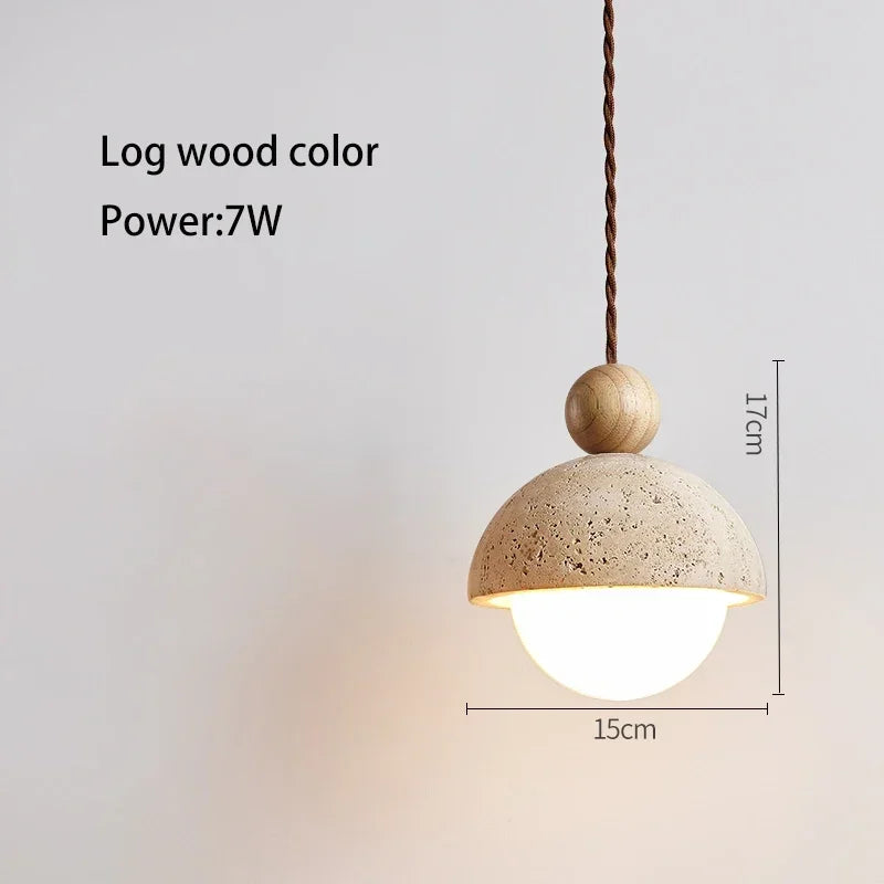 Wabi-Sabi Yellow Travertine Chandelier