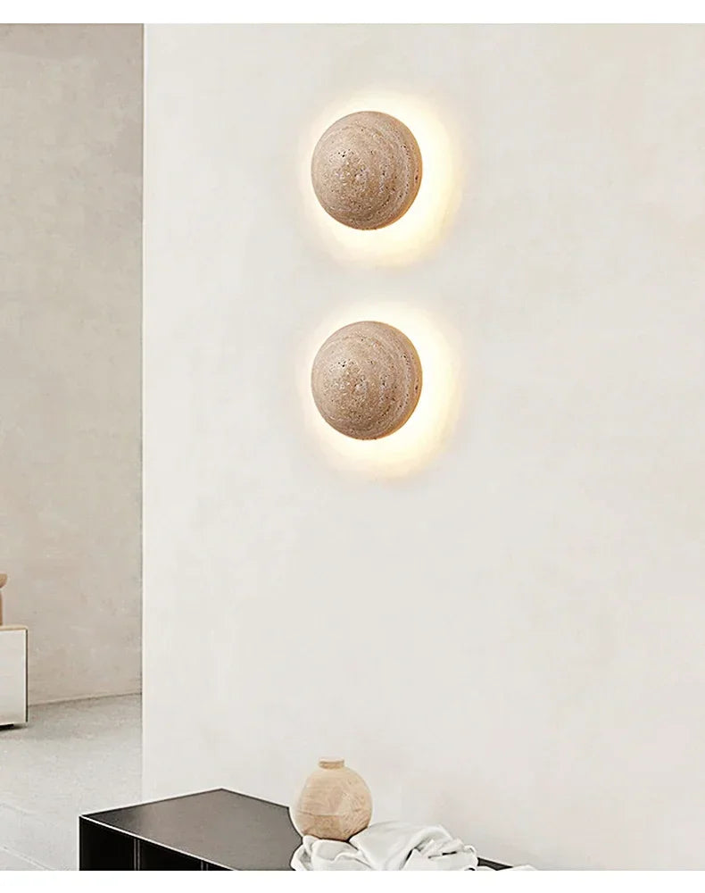 Modern Travertine Limestone Wall Lamp