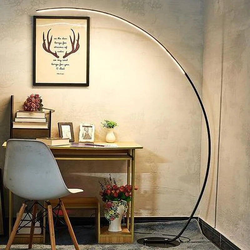 C-Shaped Dimmable LED Floor Lamp with Remote Control
