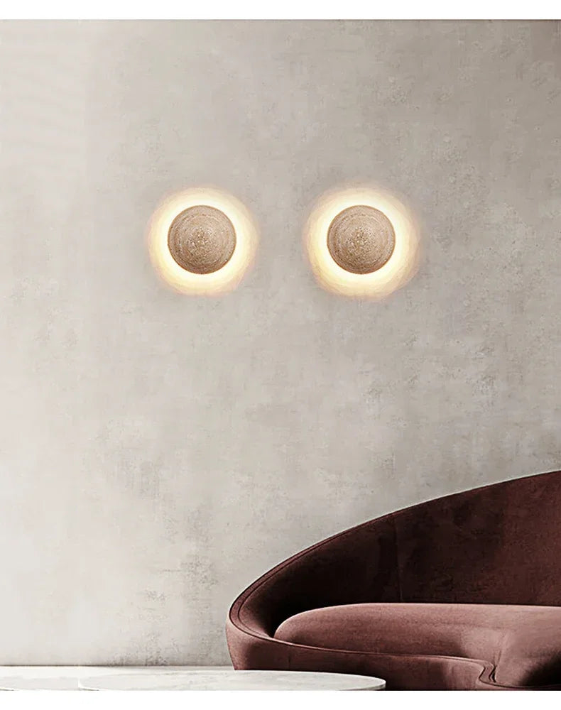 Modern Travertine Limestone Wall Lamp