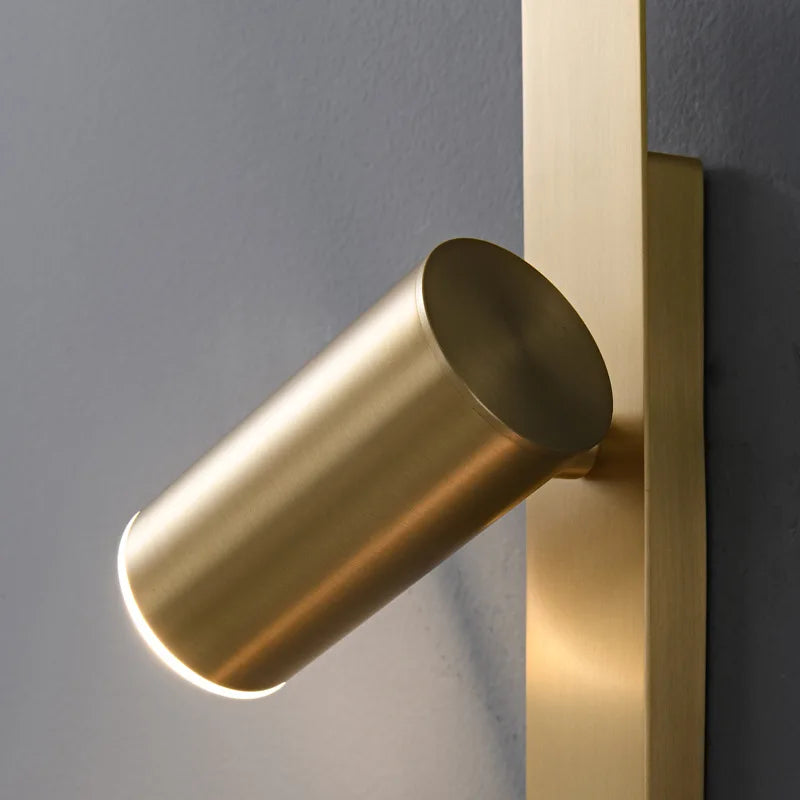 Lámpara de pared LED de cobre nórdico moderna