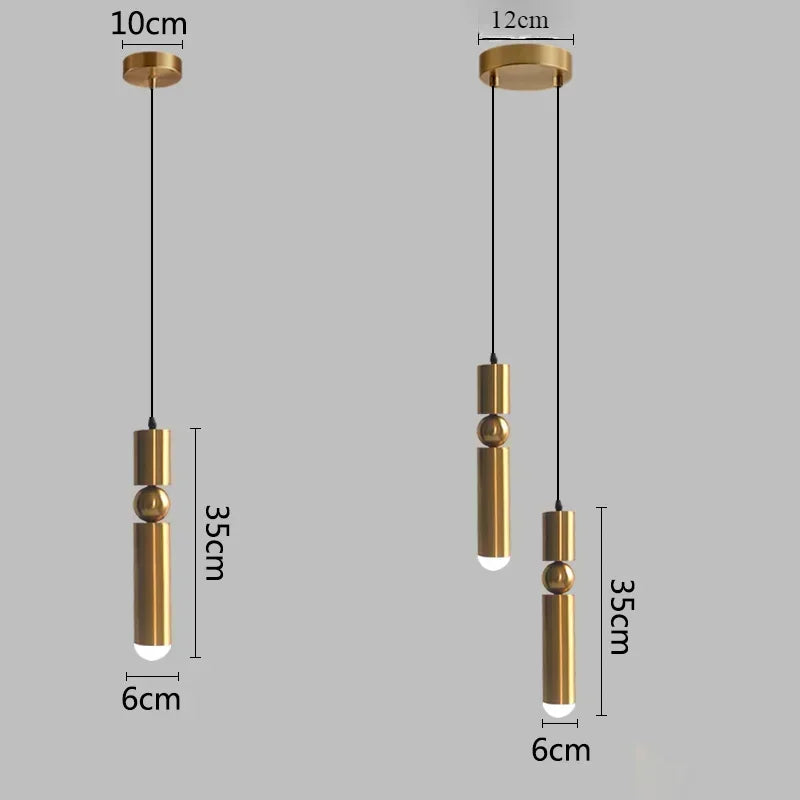 Lámpara colgante con foco LED nórdico moderno