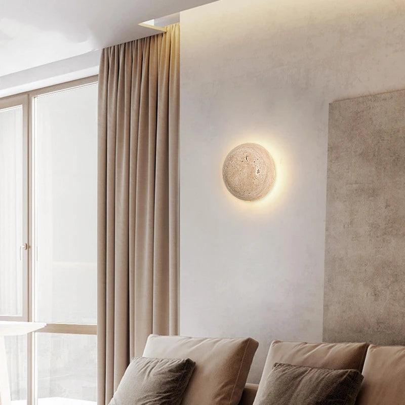 Modern Travertine Limestone Wall Lamp