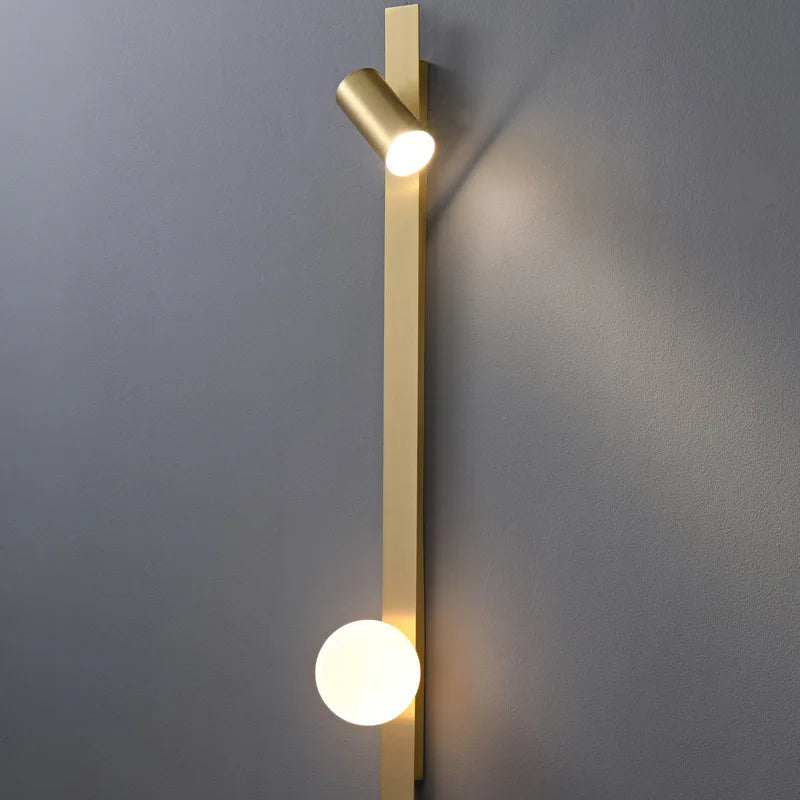 Lámpara de pared LED de cobre nórdico moderna