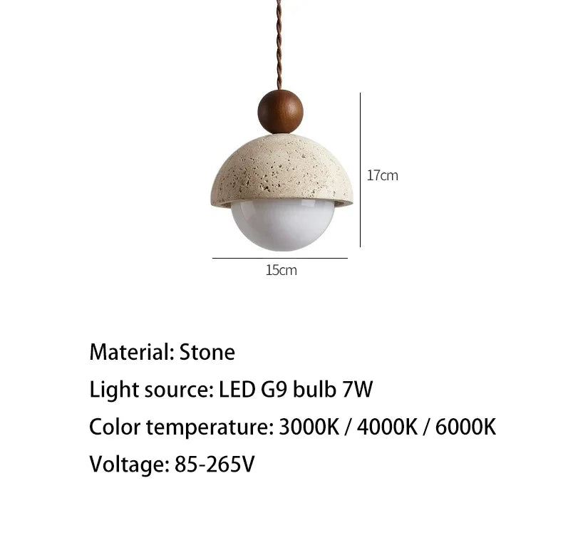 Wabi-Sabi Yellow Travertine Chandelier