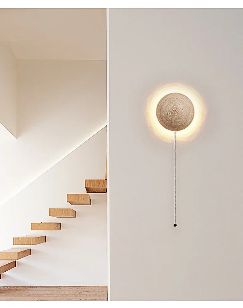 Modern Travertine Limestone Wall Lamp