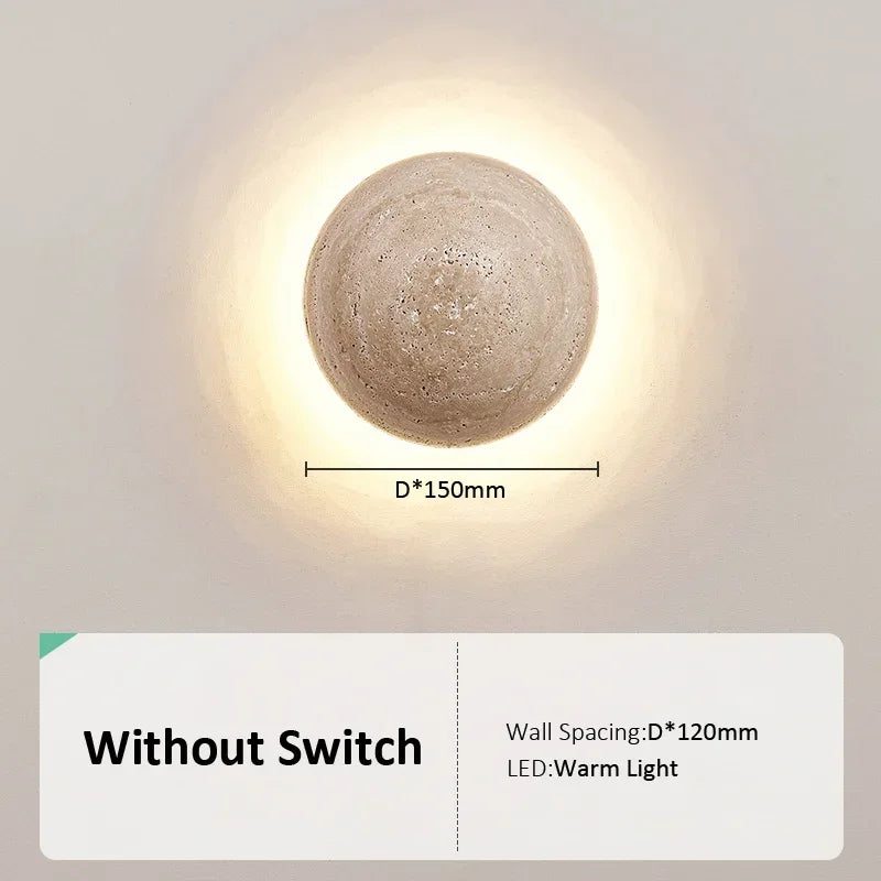 Modern Travertine Limestone Wall Lamp