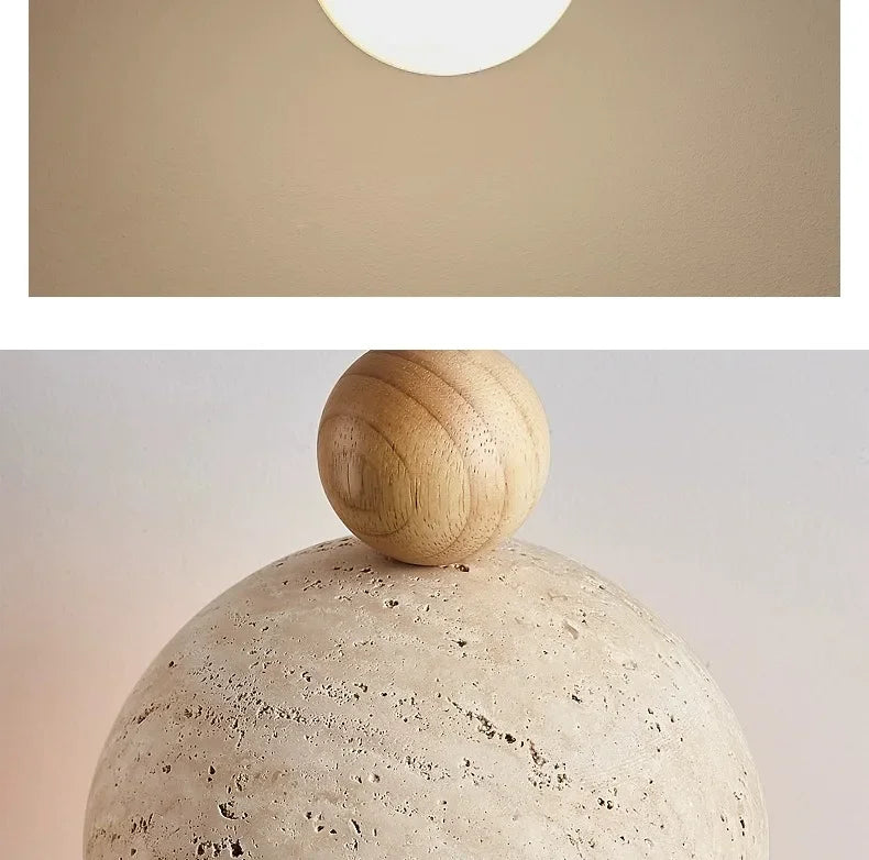 Wabi-Sabi Yellow Travertine Chandelier