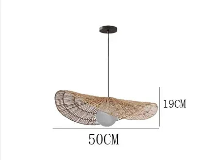Wabi-Sabi Style Hand-Woven Rattan Pendant Light