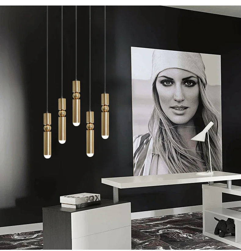 Lámpara colgante con foco LED nórdico moderno