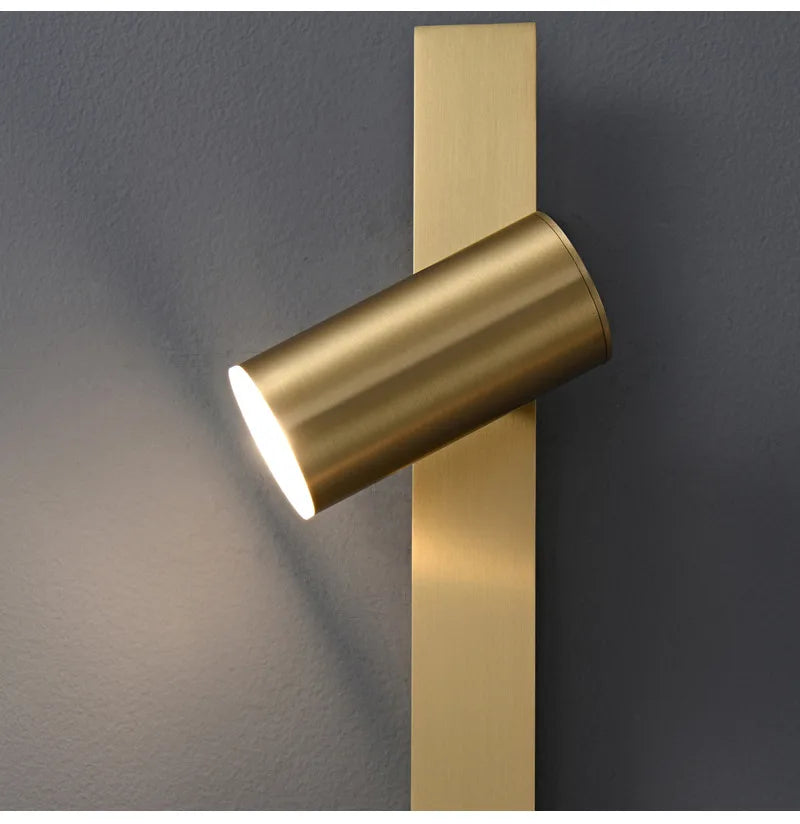 Lámpara de pared LED de cobre nórdico moderna