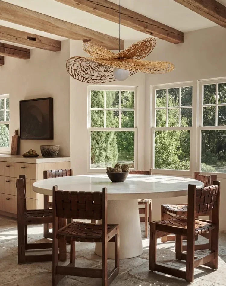 Wabi-Sabi Style Hand-Woven Rattan Pendant Light