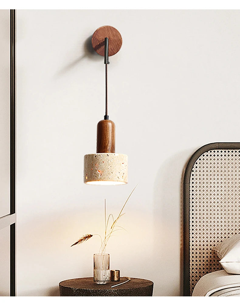 Natural Yellow Marble LED Wall Lamp