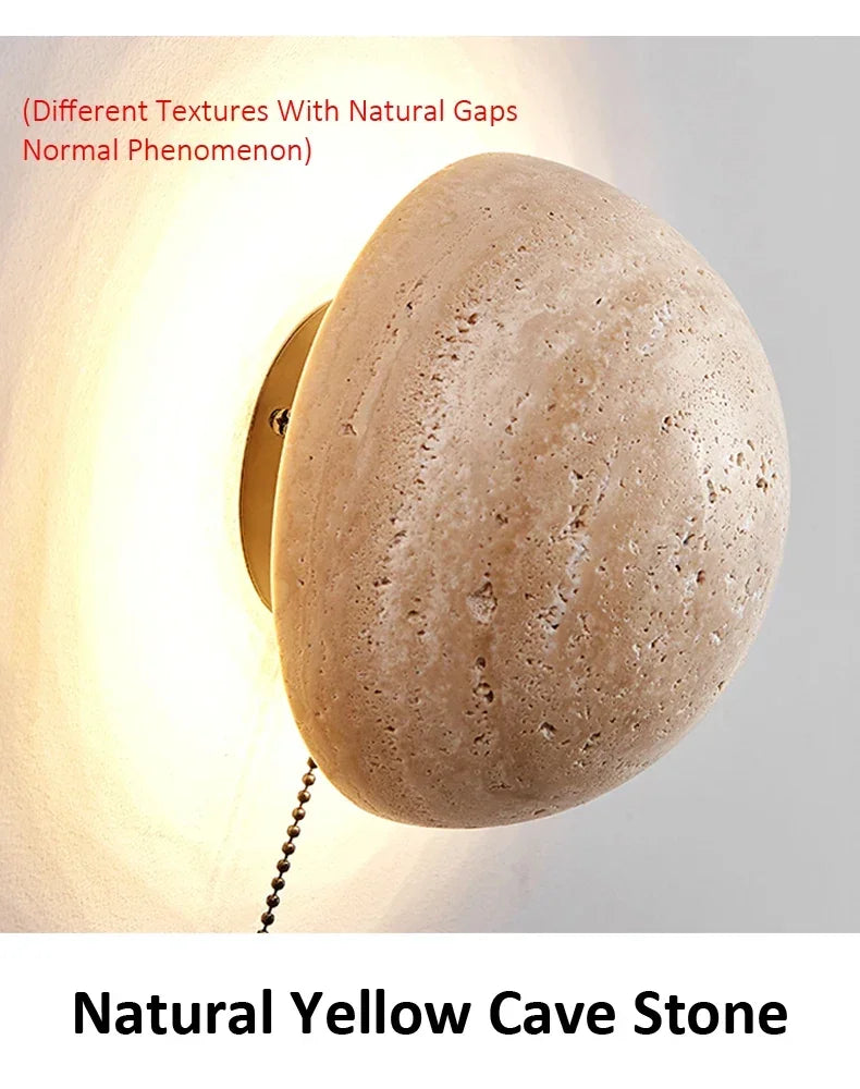 Modern Travertine Limestone Wall Lamp