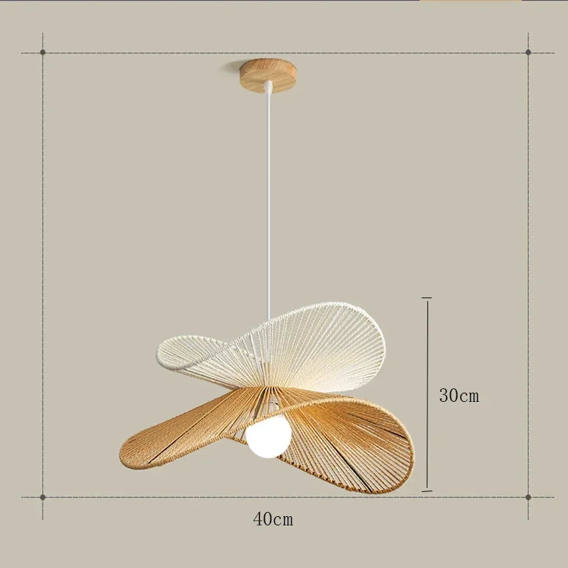 Wabi-Sabi Style Hand-Woven Rattan Pendant Light