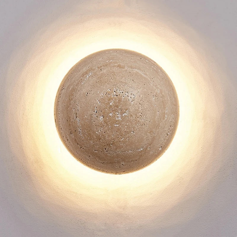 Modern Travertine Limestone Wall Lamp
