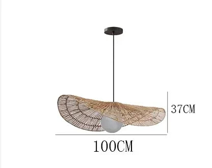 Wabi-Sabi Style Hand-Woven Rattan Pendant Light