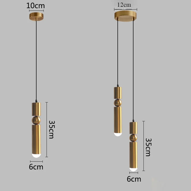 Lámpara colgante con foco LED nórdico moderno