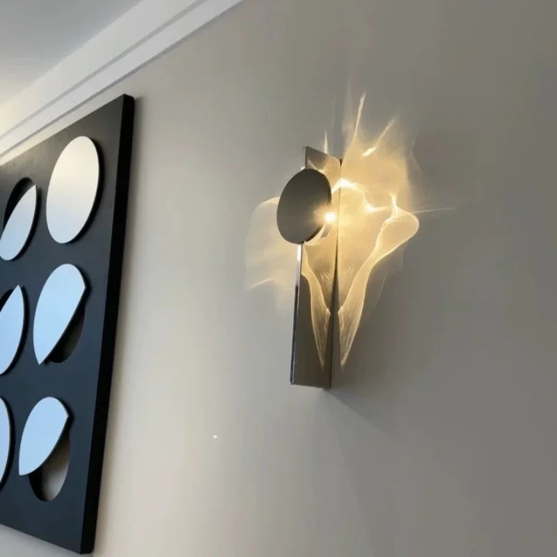 Modern Minimalist Stainless Steel Rotating Wall Lamp
