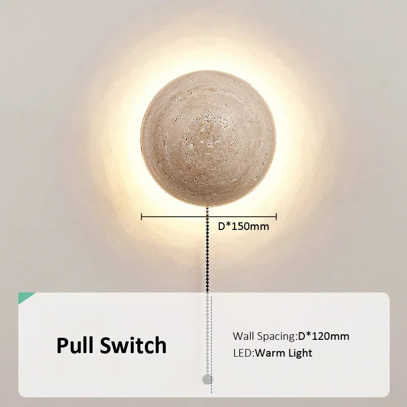 Modern Travertine Limestone Wall Lamp