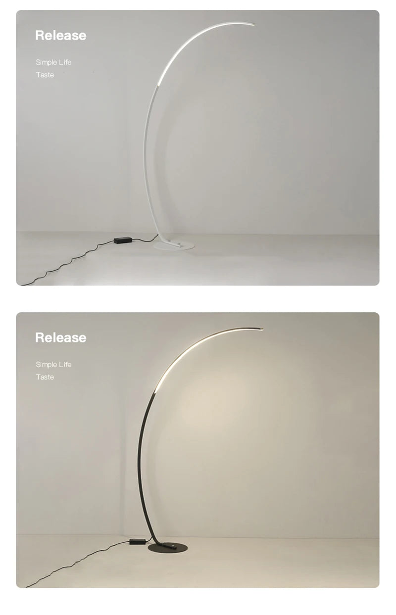 C-Shaped Dimmable LED Floor Lamp with Remote Control