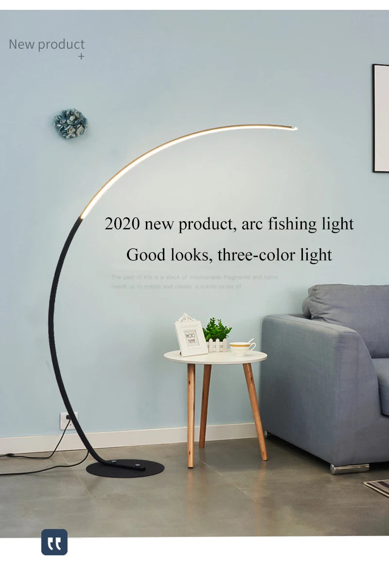 C-Shaped Dimmable LED Floor Lamp with Remote Control