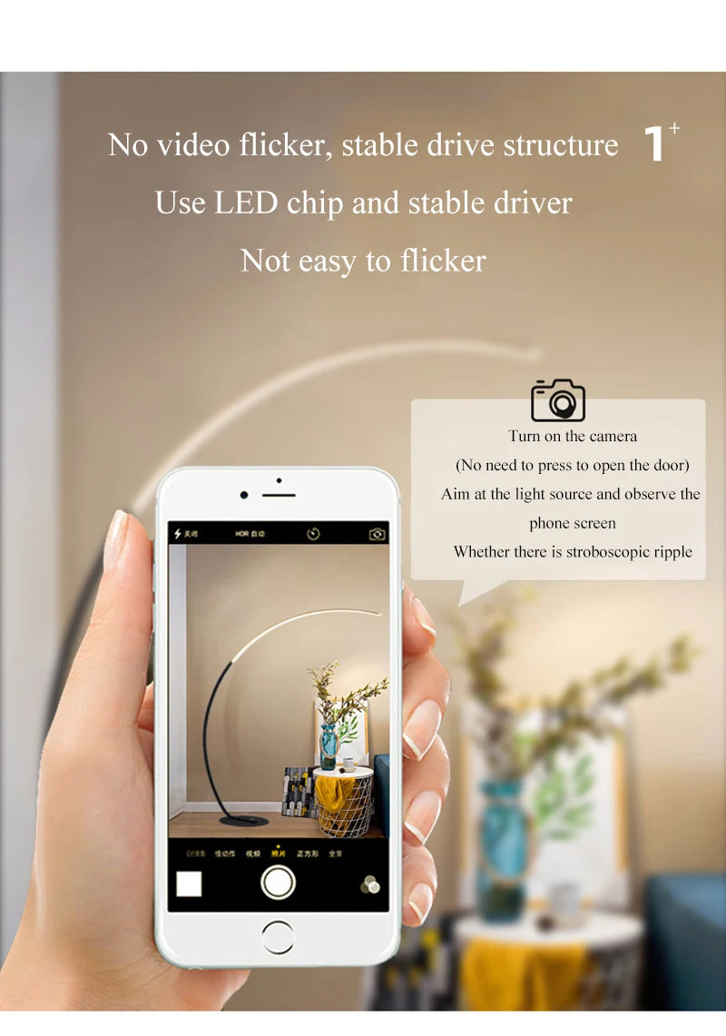 C-Shaped Dimmable LED Floor Lamp with Remote Control