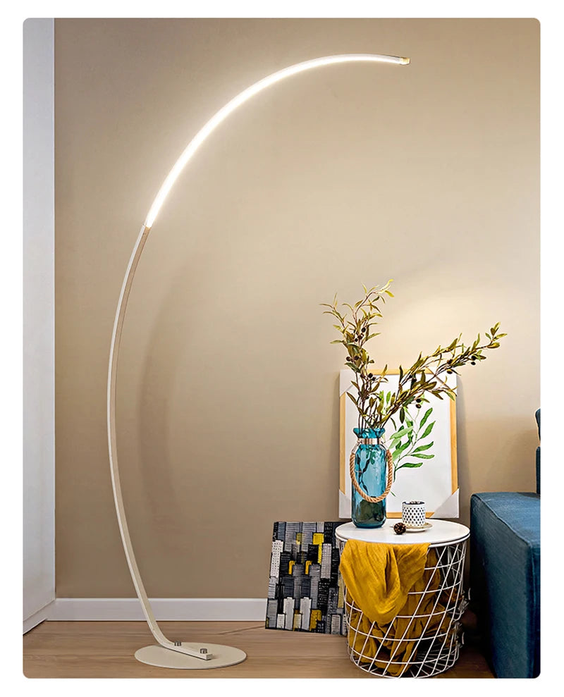 C-Shaped Dimmable LED Floor Lamp with Remote Control