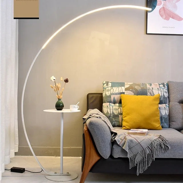 C-Shaped Dimmable LED Floor Lamp with Remote Control