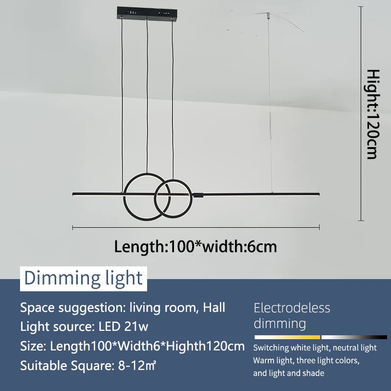 Lámpara de araña LED minimalista nórdica