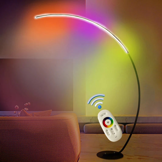 C-Shaped Dimmable LED Floor Lamp with Remote Control