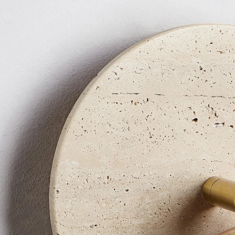 Lámpara de pared moderna de piedra blanca de arroz y madera maciza