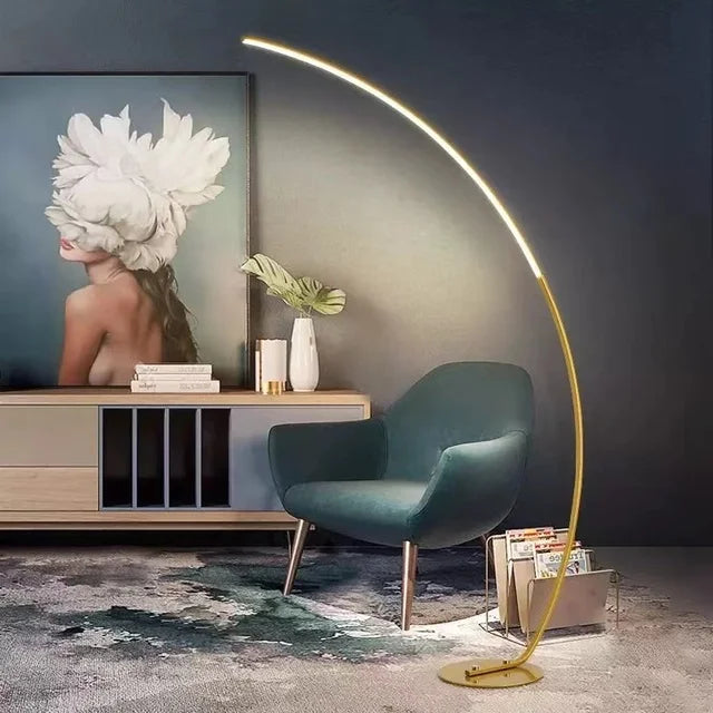 C-Shaped Dimmable LED Floor Lamp with Remote Control