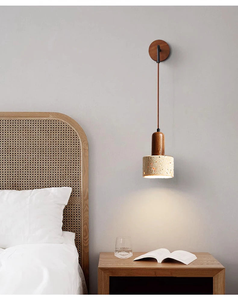 Natural Yellow Marble LED Wall Lamp