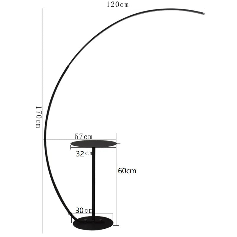 C-Shaped Dimmable LED Floor Lamp with Remote Control