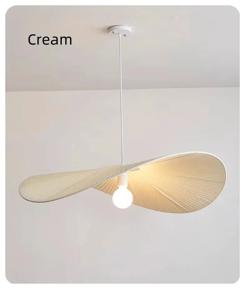 Lámpara colgante nórdica con forma de sombrero de tela