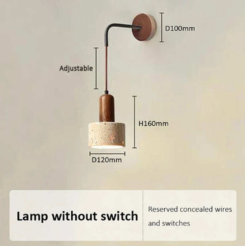Natural Yellow Marble LED Wall Lamp