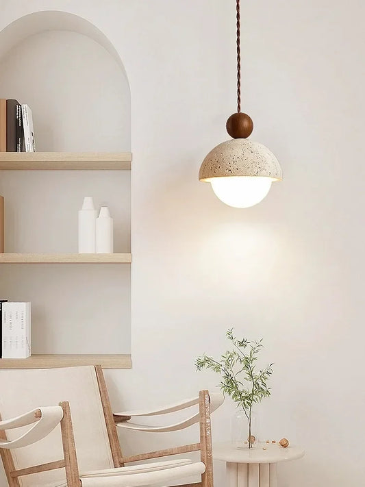Wabi-Sabi Yellow Travertine Chandelier