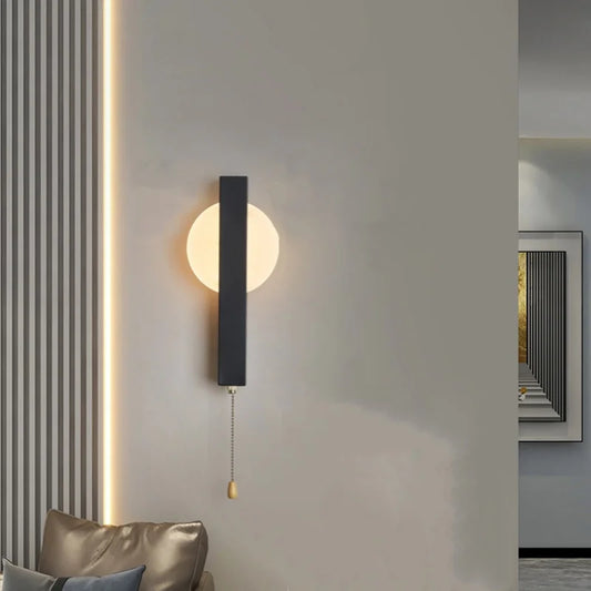 Modern Nordic LED Wall Lamp with Pull Cord Switch